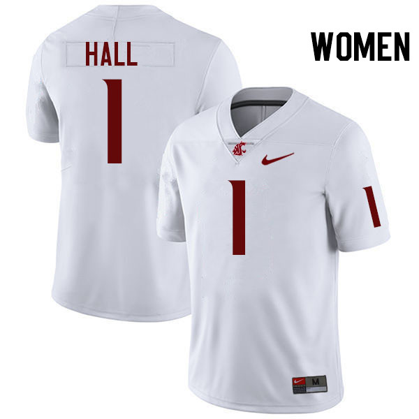 Women #1 Stephen Hall Washington State Cougars College Football Jerseys Stitched-White